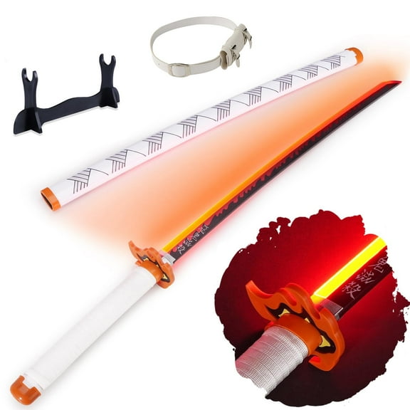 LED Light Demon Slayer Sword Rengoku Kyoujurou with Belt and Holder