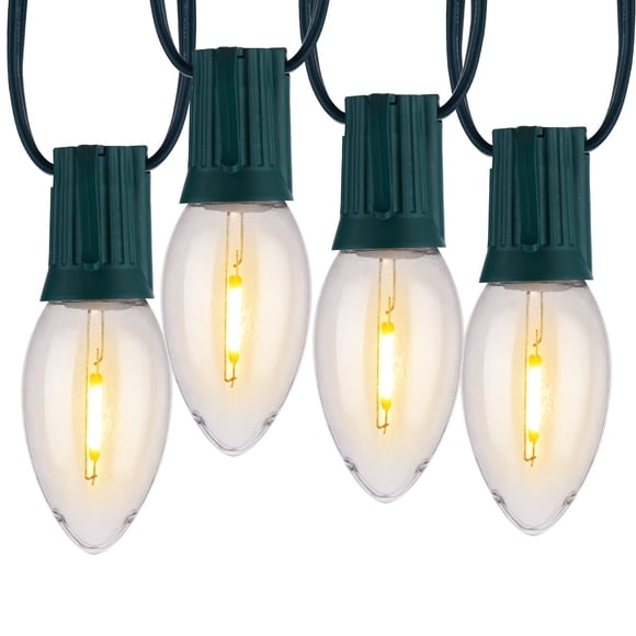 Guirnalda de luces navideñas Minetom C9 de 15 m, 50 LED de color blanco cálido