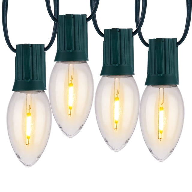 Guirnalda de luces navideñas Minetom C9 de 15 m, 50 LED de color blanco cálido