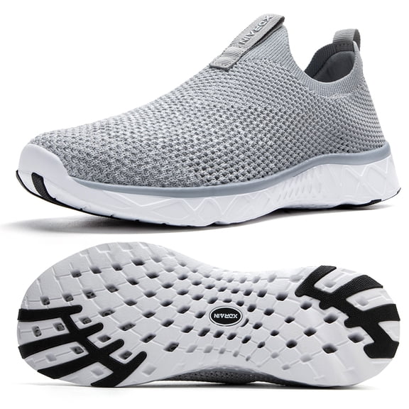 KOLILI Women's Water Shoes Lightweight Quick Drying Aqua Walking Shoes Barefoot for Beach Water Sports Travel Light Gray 8