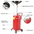 thumbnail image 3 of 8 Gallon Oil Drain Tank, Portable Waste Oil Drain Container with Adjustable Funnel Height 34"-46", Air Operated Portable Oil Drainer with 360° Wheels for Auto, 3 of 7