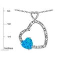 thumbnail image 4 of Star K� Double Open Heart Pendant Necklace with 6mm Created Blue Opal Stone, 4 of 9