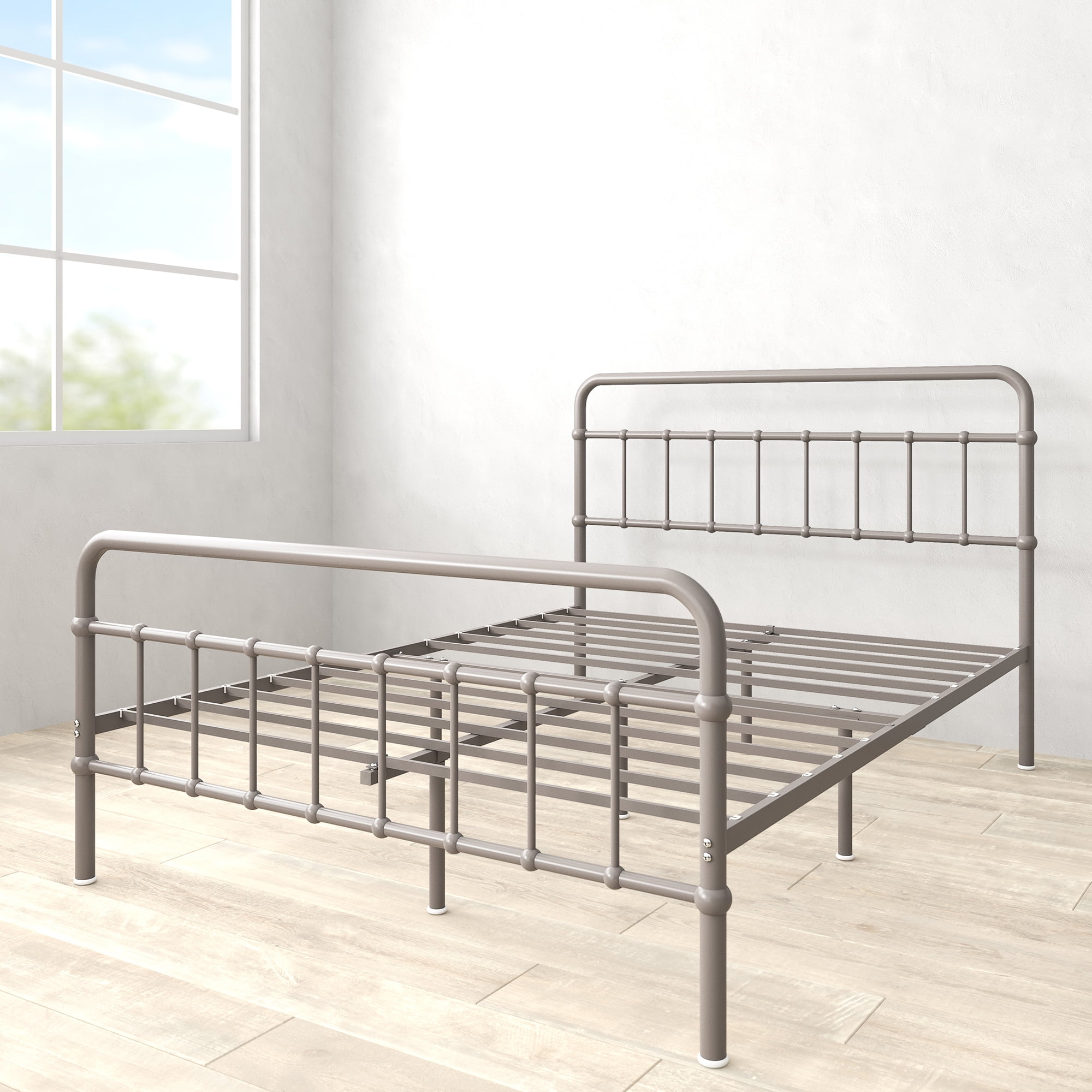 Zinus Florence 42" Metal Platform Bed Frame, Grey, Full