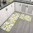 thumbnail image 3 of 2 Piece Modern Lemon Rug Kitchen Rug Set, Decor Kitchen Rugs, Absorbent Non-Slip Washable Floor Mats, Home Indoor Runner Rugs 17"x47"+17"x30", 3 of 7