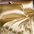 thumbnail image 2 of Divatex Home Fashions Royal Opulence Satin Full Sheet Set, Brass, 2 of 2