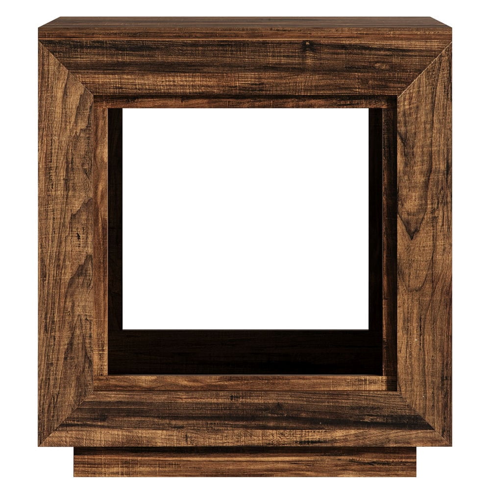 Yardi Yarda Wood End Table, Square Side Table Nightstands with Storage, End Table for Indoor, Brown
