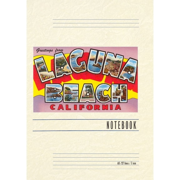 Vintage Lined Notebook Greetings from Laguna Beach, California (Paperback)