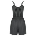thumbnail image 6 of Diufon Plus Size Womens Shorts Bodysuits Round Neck Sleeveless Rompers Waisted Jumpsuits with Pockets, 6 of 7