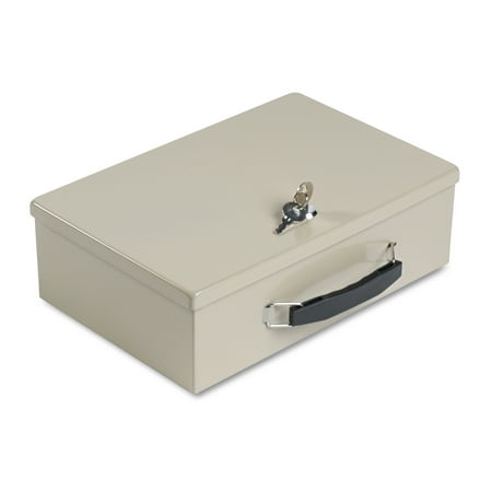 SteelMaster Heavy-Duty Steel Fire-Retardant Security Cash Box, Key Lock, Sand -MMF221614003