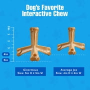 N-Bone Quado Interactive Dog Bones for Dental Health, Long Lasting dog chew bones for Large dog, Breath Freshening Treats, Barbecue Flavor, 7oz
