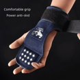 thumbnail image 2 of Guantes de fitness con cinturón de refuerzo para dominadas, para practicar dominadas, con agarre en la espalda, para hombres y mujeres, con muñequera horizontal, 2 of 5