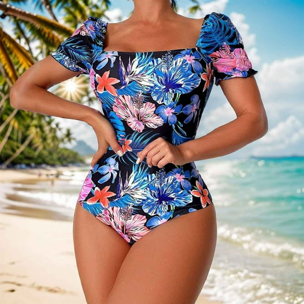 Bikini Mujer Traje de Baño Traje de Baño de Moda Para Mujer, Estampado Floral, Sexy, Con Tiras, Bikini Triangular, Traje de Baño Para Playa y Piscina.