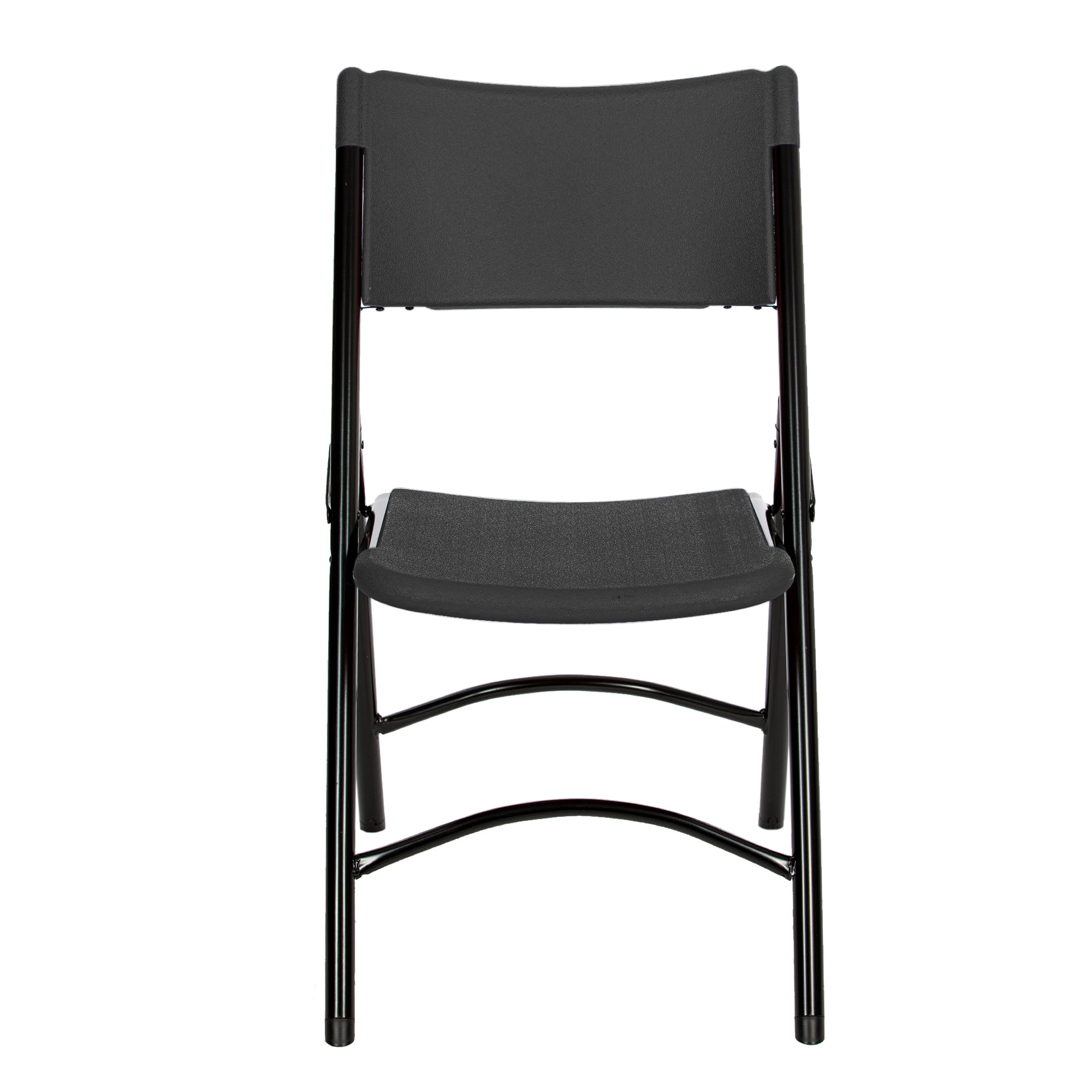 Hampden Furnishings Gwnyeth Collection Blow-Molded Plastic Folding Chair, Black, Pack of 4