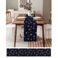thumbnail image 3 of Navy Blue Yellow White Christmas Burlap-Cotton Table Runner 72 Inches Long,Xmas Snowflake Winter Farmhouse Table Runners,Outdoor Dining Tablecloths Decor for Baby Shower/Party/Wedding 13x72, 3 of 9
