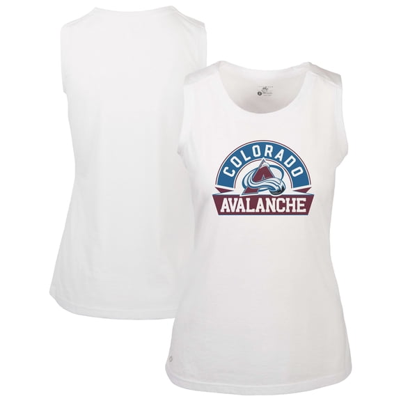 Women's Levelwear  White Colorado Avalanche Macy Banner Arch Tank Top