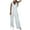 White, variant on Up to 65% off!Summer Plus Size Jumpsuits for Women Tummy Control Fashion Printed Jumpsuit, Comfortable And Casual New Product, Lapel Tie Up Straight High Waisted Pants