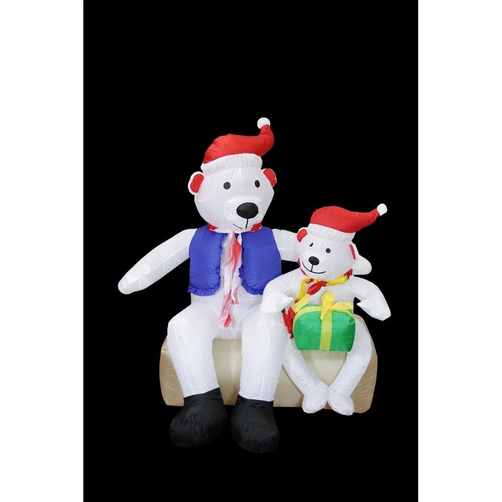 Northlight Inflatable Polar Bear Family Christmas Yard Inflatable, 48"