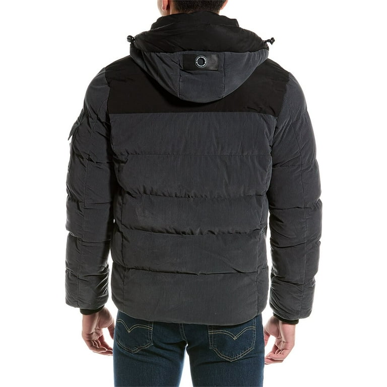 Point Zero mens Wide Wales Cord Puffer Jacket L Grey