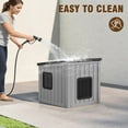 thumbnail image 6 of Large Outdoor Cat House Weatherproof, Plastic Cat House with Dual Door, Feral Cat Shelter for Porch, Patio, Backyards,Garage, Neighborhood, Indoor(Gray), 6 of 8