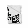 thumbnail image 2 of Urban Graffiti Soft Flannel Fleece Throw Blanket, Fat Cap Style Typographic Words on a Afro Haired Girl Print, Cozy Plush for Indoor and Outdoor Use, 70" x 90", White Black, by Ambesonne, 2 of 6
