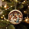 thumbnail image 4 of Nativity Scene Christmas Ornament, Round Acrylic Hanging Ornament, Double-Sided Print Birth of Jesus Scene, Religious Christmas Tree Decor, Faith Holiday Gift, 4 of 6
