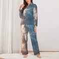 thumbnail image 6 of Rateoe Cute Cloud Cat Pattern Womens Pajamas Set Long Sleeve Sleepwear Button Down Nightwear Soft Cotton Pj Lounge Sets, 6 of 9