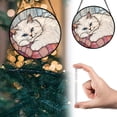thumbnail image 2 of Gnwei Stained Glass Window Hanging Cute Cat 7.8" - Suncatcher Door Garden Sun Catcher Decor Birthday Mother's Day Christmas Comfort Gifts for Lost Pet Woman Mom Friend, 2 of 9
