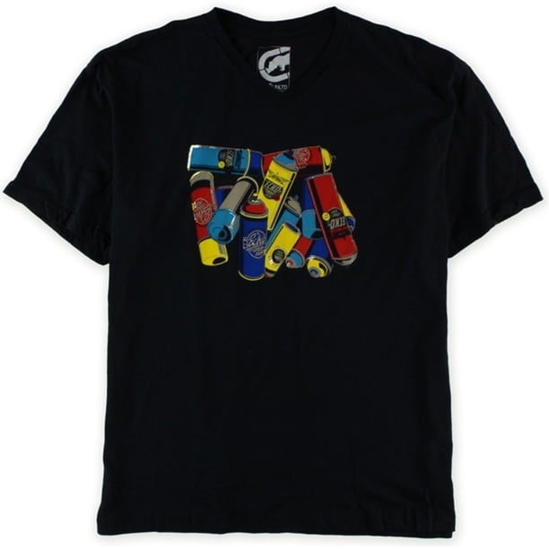 Ecko Unltd. Camiseta estampada con cuello en V Can Blast para hombre, negra, XXL