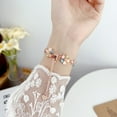 thumbnail image 5 of Dressy Chain Bracelet Compatible for Apple Watch Band 42mm 44mm 45mm 49mm, Elegant Bling Leaf Clover Chic Band for iWatch Series 9 8 7 6 5 4 3 2 1 SE Ultra Women Girls Wrist Strap, Rosegold/Color, 5 of 6