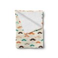 thumbnail image 2 of Indie Soft Flannel Fleece Throw Blanket, Retro Mustache Pattern in Different Colors Curly Shapes Old Fashioned, Cozy Plush for Indoor and Outdoor Use, 60" x 80", Teal Orange Brown, by Ambesonne, 2 of 6