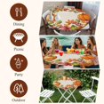 thumbnail image 7 of Orange Pumpkins Round Tablecloth, Fitted Table Cover with Elastic for 55"-60" Round Tables, Farmhouse Botanical Leaves Rustic Vintage Table Cloth Outdoor Indoor Dinning Party Waterproof Tablecloths, 7 of 7