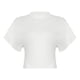 thumbnail image 4 of Camiseta de mujer de color liso con cuello redondo y manga corta - Corte holgado, bajo irregular - Tallas S-L, 4 of 8