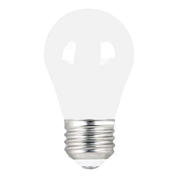 5 W, Compact LED Bulb, White, A15, 3000K Temp. Clear, Dimmable,PK2