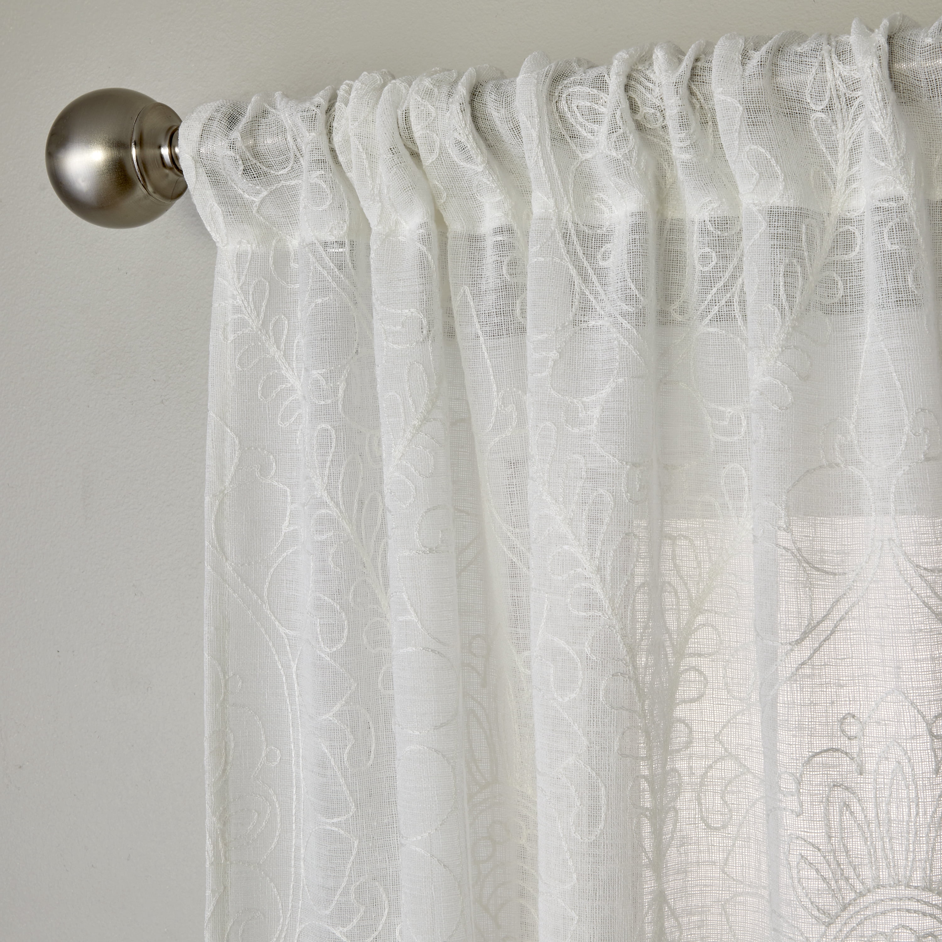 SKL Home Isabella Lace Curtain Panel, White, 52x84