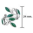 thumbnail image 5 of AeraVida Mysterious Olive Leaves Green Malachite Wrap Sterling Silver Ring-7, 5 of 5