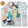 thumbnail image 5 of The Peanutshell Green and Grey Safari Adventures Crib Bedding Set for Baby Boys or Baby Girls, 3 Piece Nursery Set, 5 of 7