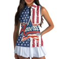 thumbnail image 3 of HUIACONG American Flag Pattern Women's Sleeveless Golf Shirts, Anti Shrink Relaxed Tennis Shirts Fashion Sleeveless Golf Tennis Shirts for Hiking Running, 3 of 7