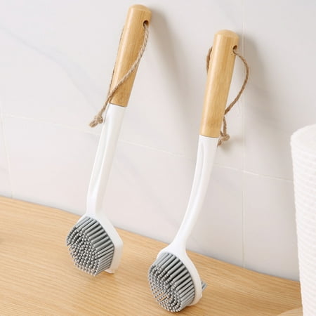

Tuelaly Labor-saving Cleaning Brush Long Handle Sturdy Pot Cleaner Brush with Hanging Hole Kitchen Supplies