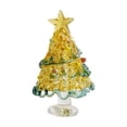 thumbnail image 2 of Rounded Handmade Glass Christmas Tree Figurine, Mini Crystal Tabletop Tree Decor with Star Topper for Desk, Shelf and Holiday Gift, 2 of 6
