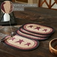 thumbnail image 4 of VHC Brands Braided Cotton Placemat 10x15 Set of 4, Cotton Dining Room, Kitchen Placemat, Dining Table Placemats, Woven Place Mat, Stenciled, Connell Collection, Oval 10x15, Stars, Burgundy, 4 of 5