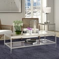 thumbnail image 2 of Evelyn&Zoe Alexis 54" Wide Rectangular Coffee Table, Satin Nickel, 2 of 9