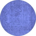 thumbnail image 1 of Ahgly Company Machine Washable Indoor Round Oriental Blue Industrial Area Rugs, 7' Round, 1 of 4