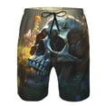 thumbnail image 3 of Logiee Flower Field Skull Print Mens Swim Trunks Quick Dry Board Shorts,Breathable Hawaii Beach Shorts Swimwear Bathing Suits-, 3 of 6