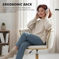thumbnail image 4 of HOMCOM Office Chair, Swivel Vanity Chair with Woven Back, Cream White, 4 of 10