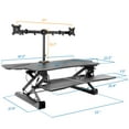 thumbnail image 3 of Mount-It! Extra Wide Sit-Stand Desk Converter with Dual Monitor Mount, Up To 32" Screens, 3 of 9