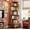 Rustic Brown, variant on Aheaplus 6-Tier Adjustable Rotating Bookshelf with Lockable Wheels and Drawer - Space-Saving Revolving Bookcase for Small Spaces, Bedrooms, and Living Rooms,Rustic Brown