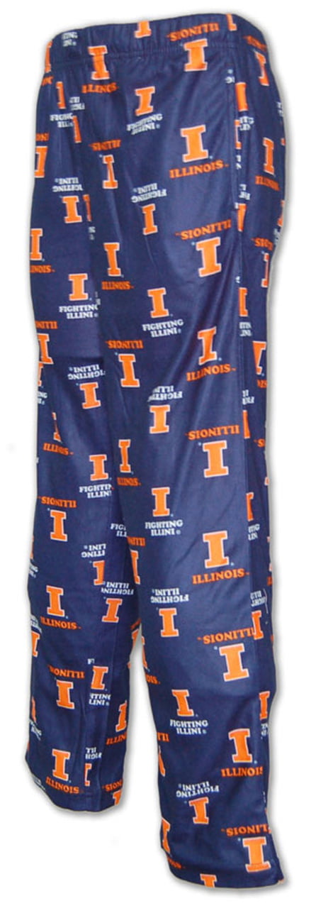 Genuine Stuff Illinois Fighting Illini Youth School Logo Pajama Pants Navy,