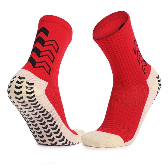 Adult tube non-slip socks-shock-absorbing and wear- sports socks,red