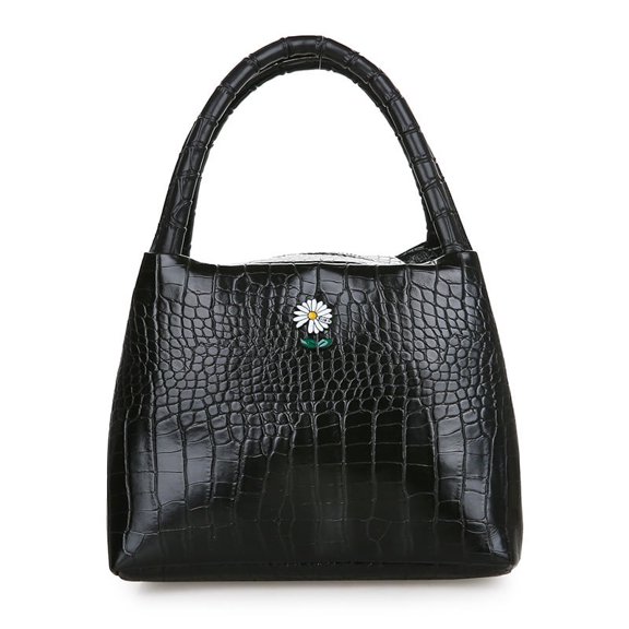 GASTROPOD 2026 New Women'S Crocodile Pattern Handbag,Totes Bags for Women,With Zipper,Fashionable Tote Bag,Lightweight,Portable Top-Handle Satchel,Pu Leather Tote for Daily Use(Black)