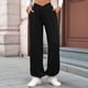 thumbnail image 4 of Pantalones Deportivos de Cintura Alta con Bolsillos para Mujer, Pantalones de Yoga Holgados e Informales Negro XL, 4 of 10